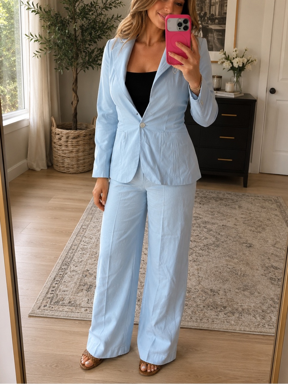 Vintage 1960s college town Blue Polyester Fit & Flare Blazer Jacket || XS/S